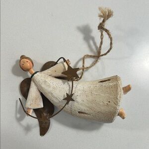 Rustic White Angel Ornament